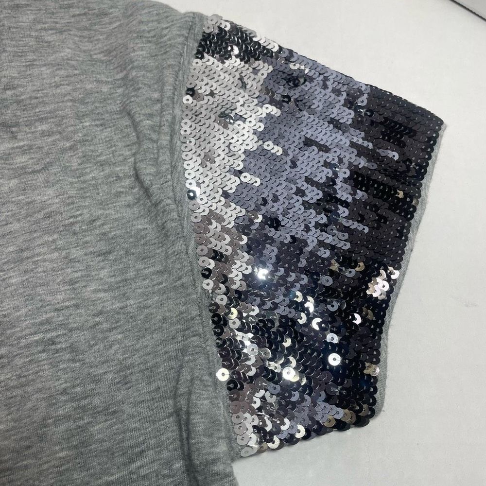 BNWOT Victoria’s Secret PINK Gray knitsequin short sleeve tshirt S PRICE FIRM - Picture 5 of 11